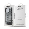 DKNY PU Leather Repeat Pattern Bottom Stripe MagSafe Zadní Kryt pro iPhone 16 Pro Black