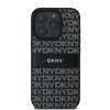 DKNY PU Leather Repeat Pattern Tonal Stripe Zadní Kryt pro iPhone 16 Pro Black
