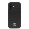 DKNY PU Leather Repeat Pattern Stack Logo MagSafe Zadní Kryt pro iPhone 16 Plus Black