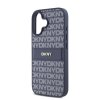 DKNY PU Leather Repeat Pattern Tonal Stripe Zadní Kryt pro iPhone 16 Blue