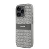 DKNY PU Leather Repeat Pattern Tonal Stripe Zadní Kryt pro iPhone 16 Pro Max Beige