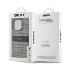 DKNY PU Leather Repeat Pattern Tonal Stripe Zadní Kryt pro iPhone 16 Pro Max Beige