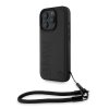 BMW Leather Signature and Strap Zadní Kryt pro iPhone 16 Pro Black
