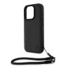 BMW Leather Signature and Strap Zadní Kryt pro iPhone 16 Pro Black