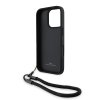 BMW Leather Signature and Strap Zadní Kryt pro iPhone 16 Pro Black
