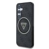 Guess IML 4G Glitter and Triangle Logo MagSafe Zadní Kryt pro Samsung Galaxy S25+ Black