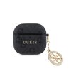 Guess 4G Script PC/PU Charm Pouzdro pro AirPods 4 Black