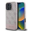 Guess PU 4G Stripe Zadní Kryt pro iPhone 16 Pro Max Pink