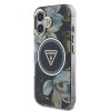 Guess IML Glitter Magnolia and Triangle Logo MagSafe Zadní Kryt pro iPhone 16 Black
