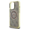 Guess IML 4G Glitter and Triangle Logo MagSafe Zadní Kryt pro iPhone 16 Pro Max Brown