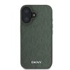 DKNY PU Leather Grid Pattern Magsafe Zadní Kryt pro iPhone 16 Green