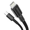 Baseus High Density Braided Series Fast Charging Datový Kabel USB-C - Lighting 20W 1m Black
