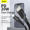Baseus High Density Braided Series Fast Charging Datový Kabel USB-C - Lighting 20W 2m Black