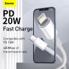 Baseus High Density Braided Series Fast Charging Datový Kabel USB-C - Lighting 20W 2m White