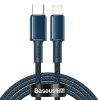 Baseus High Density Braided Series Fast Charging Datový Kabel USB-C - Lighting 20W 2m Blue