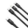 Baseus Rapid Series 3v1 Fast Charging Datový Kabel USB-C - USB-C/Lighting/MicroUSB 20W 1.5m Black