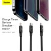 Baseus Rapid Series 3v1 Fast Charging Datový Kabel USB-C - USB-C/Lighting/MicroUSB 20W 1.5m Black
