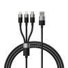 Baseus StarSpeed 3v1 Fast Charging Datový Kabel USB-A - USB-C/Lighting/MicroUSB 20W 3.5A 0.6m Black