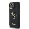 Guess PU Grained 4G Logo Stand Camera Frame Zadní Kryt pro iPhone 15 Black