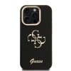 Guess PU Grained 4G Logo Stand Camera Frame Zadní Kryt pro iPhone 15 Pro Max Black