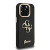 Guess PU Grained 4G Logo Stand Camera Frame Zadní Kryt pro iPhone 15 Pro Max Black