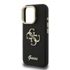 Guess PU Grained 4G Logo Stand Camera Frame Zadní Kryt pro iPhone 15 Pro Max Black
