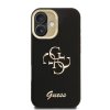 Guess PU Grained 4G Logo Stand Camera Frame Zadní Kryt pro iPhone 16 Black