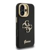 Guess PU Grained 4G Logo Stand Camera Frame Zadní Kryt pro iPhone 16 Black