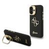 Guess PU Grained 4G Logo Stand Camera Frame Zadní Kryt pro iPhone 16 Black
