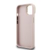 Guess PU Grained 4G Logo Stand Camera Frame Zadní Kryt pro iPhone 15 Pink