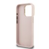 Guess PU Grained 4G Logo Stand Camera Frame Zadní Kryt pro iPhone 15 Pro Max Pink