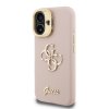 Guess PU Grained 4G Logo Stand Camera Frame Zadní Kryt pro iPhone 16 Pink