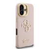 Guess PU Grained 4G Logo Stand Camera Frame Zadní Kryt pro iPhone 16 Pink