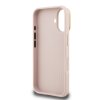 Guess PU Grained 4G Logo Stand Camera Frame Zadní Kryt pro iPhone 16 Pink