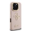 Guess PU Grained 4G Logo Stand Camera Frame Zadní Kryt pro iPhone 16 Pro Pink