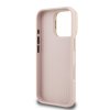 Guess PU Grained 4G Logo Stand Camera Frame Zadní Kryt pro iPhone 16 Pro Pink
