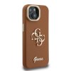 Guess PU Grained 4G Logo Stand Camera Frame Zadní Kryt pro iPhone 14 Brown