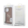Guess PU Grained 4G Logo Stand Camera Frame Zadní Kryt pro iPhone 15 Brown