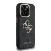 Guess PU 4G Metal Logo Stand Camera Frame Zadní Kryt pro iPhone 16 Pro Max Black