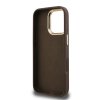 Guess PU 4G Metal Logo Stand Camera Frame Zadní Kryt pro iPhone 16 Pro Max Brown