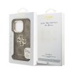 Guess PU 4G Metal Logo Stand Camera Frame Zadní Kryt pro iPhone 16 Pro Max Brown