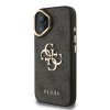 Guess PU 4G Metal Logo Stand Camera Frame Zadní Kryt pro iPhone 16 Black