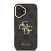 Guess PU 4G Metal Logo Stand Camera Frame Zadní Kryt pro iPhone 16 Black