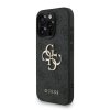 Guess PU 4G Metal Logo Strap Zadní Kryt pro iPhone 15 Pro Black