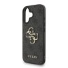 Guess PU 4G Metal Logo Strap Zadní Kryt pro iPhone 16 Black