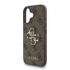 Guess PU 4G Metal Logo Strap Zadní Kryt pro iPhone 16 Brown