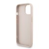 Guess PU 4G Metal Logo Strap Zadní Kryt pro iPhone 15 Pink