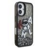 Karl Lagerfeld Liquid Glitter Scattered Choupette Zadní Kryt pro iPhone 16 Black