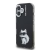 Karl Lagerfeld IML Aquarelle Choupette Zadní Kryt pro iPhone 16 Black