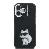 Karl Lagerfeld IML Aquarelle Choupette Zadní Kryt pro iPhone 16 Black